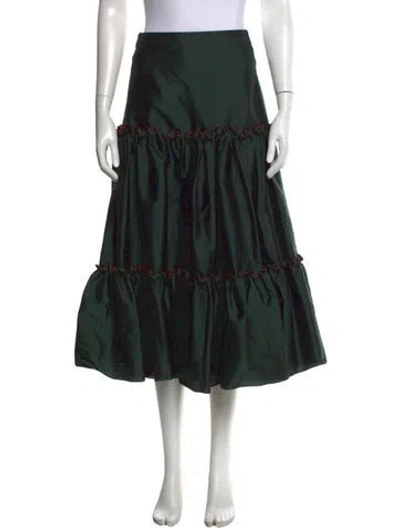 Pre-owned Sachin & Babi Silk Long Skirt In Green