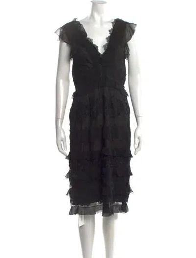 Pre-owned Sachin & Babi Silk Midi Length Dress In Black