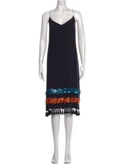 Pre-owned Sachin & Babi Silk Midi Length Dress W/ Tags In Black