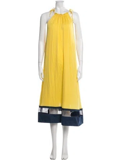 Pre-owned Sachin & Babi Silk Midi Length Dress In Yellow