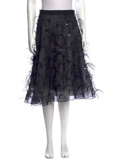 Pre-owned Sachin & Babi Silk Midi Length Skirt In Black