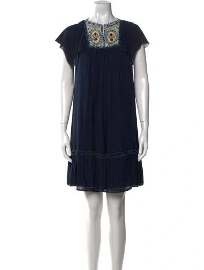 Pre-owned Sachin & Babi Silk Mini Dress In Blue