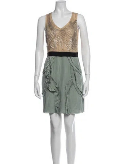 Pre-owned Sachin & Babi Silk Mini Dress In Blue