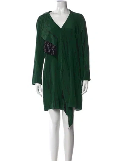 Pre-owned Sachin & Babi Silk Mini Dress In Green