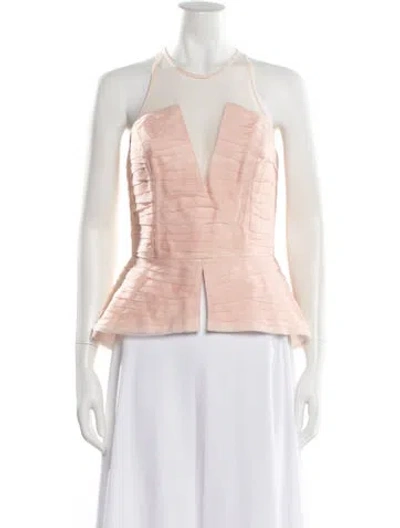 Pre-owned Sachin & Babi Silk Plunge Neckline Top In Pink