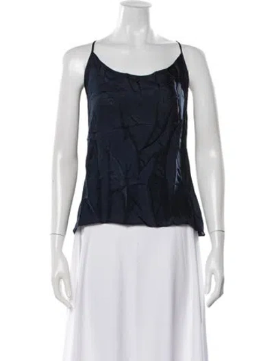 Pre-owned Sachin & Babi Silk Scoop Neck Top In Blue