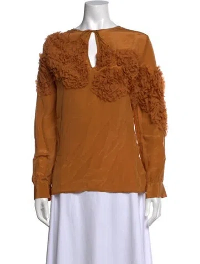 Pre-owned Sachin & Babi Silk Tie Neck Blouse In Multi