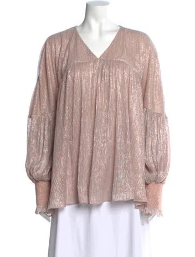 Pre-owned Sachin & Babi Silk V-neck Blouse In Pink