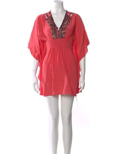 Pre-owned Sachin & Babi Silk V-neck Tunic In Pink