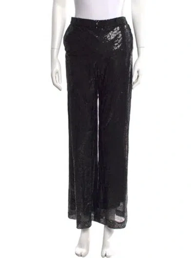 Pre-owned Sachin & Babi Silk Wide Leg Pants In Black