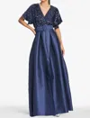 Sachin & Babi Simone Gown In Navy In Blue