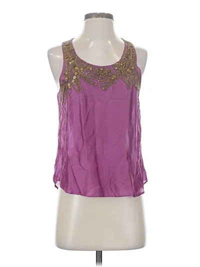 Pre-owned Sachin & Babi Sleeveless Silk Top Purple Halter Neckline Tops
