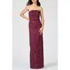 Sachin & Babi Sophia Belted Strapless Gown In Burgundy