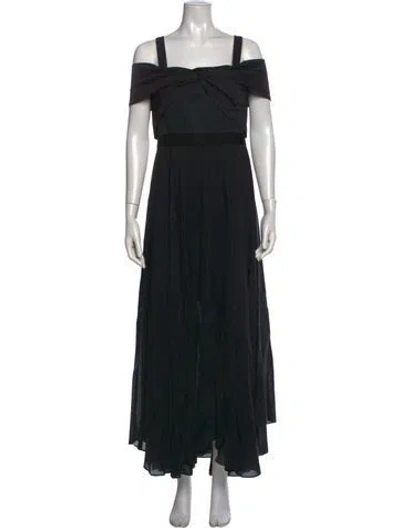 Pre-owned Sachin & Babi Square Neckline Long Dress In Black