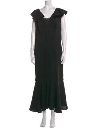 Pre-owned Sachin & Babi Square Neckline Long Dress In Black