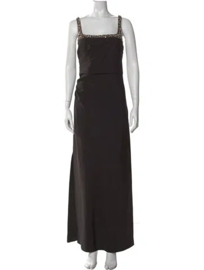 Pre-owned Sachin & Babi Square Neckline Long Dress In Black