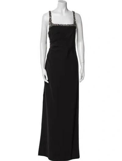 Pre-owned Sachin & Babi Square Neckline Long Dress In Black