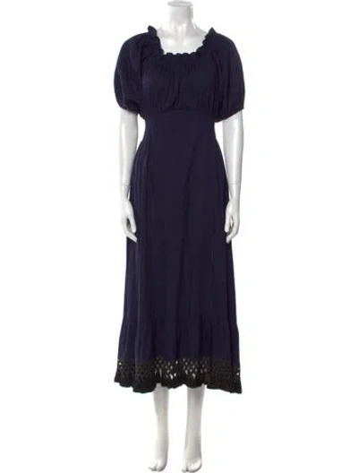 Pre-owned Sachin & Babi Square Neckline Long Dress In Blue