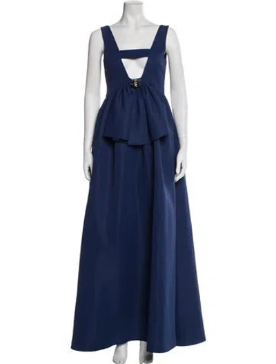Pre-owned Sachin & Babi Square Neckline Long Dress In Blue
