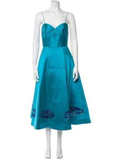 Pre-owned Sachin & Babi Square Neckline Long Dress In Blue
