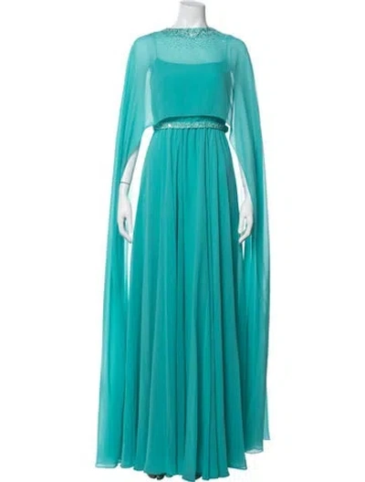 Pre-owned Sachin & Babi Square Neckline Long Dress In Green