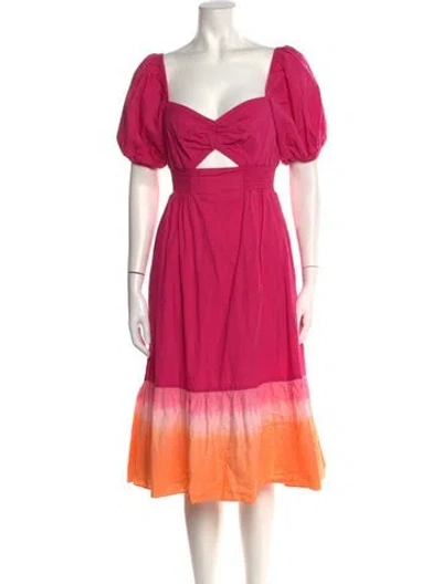 Pre-owned Sachin & Babi Square Neckline Long Dress In Pink