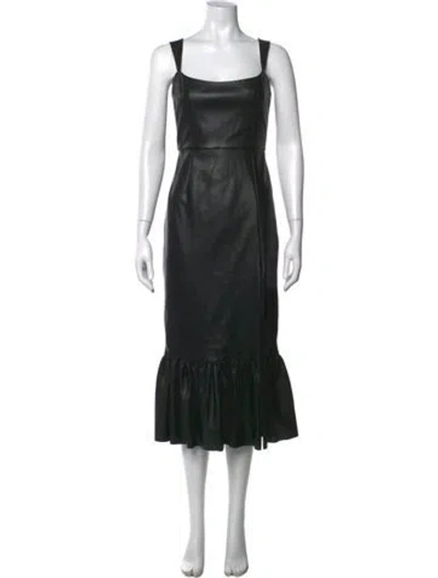 Pre-owned Sachin & Babi Square Neckline Midi Length Dress In Black