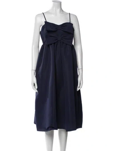 Pre-owned Sachin & Babi Square Neckline Midi Length Dress In Blue