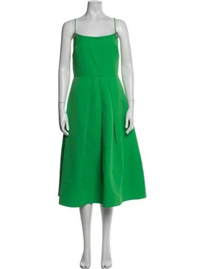 Pre-owned Sachin & Babi Square Neckline Midi Length Dress In Green
