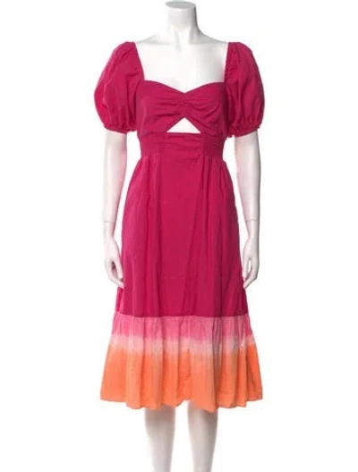 Pre-owned Sachin & Babi Square Neckline Midi Length Dress In Multi