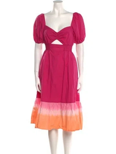 Pre-owned Sachin & Babi Square Neckline Midi Length Dress In Multi