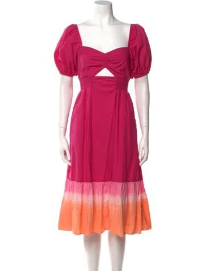 Pre-owned Sachin & Babi Square Neckline Midi Length Dress In Multi