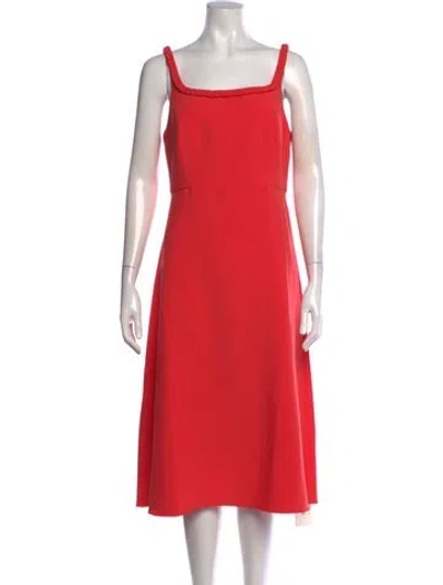 Pre-owned Sachin & Babi Square Neckline Midi Length Dress In Orange
