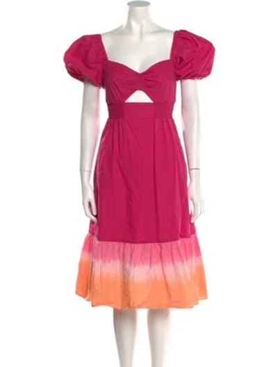 Pre-owned Sachin & Babi Square Neckline Midi Length Dress In Pink