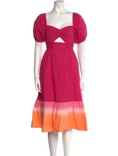 Pre-owned Sachin & Babi Square Neckline Midi Length Dress In Pink