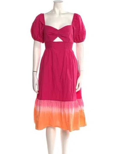 Pre-owned Sachin & Babi Square Neckline Midi Length Dress In Pink