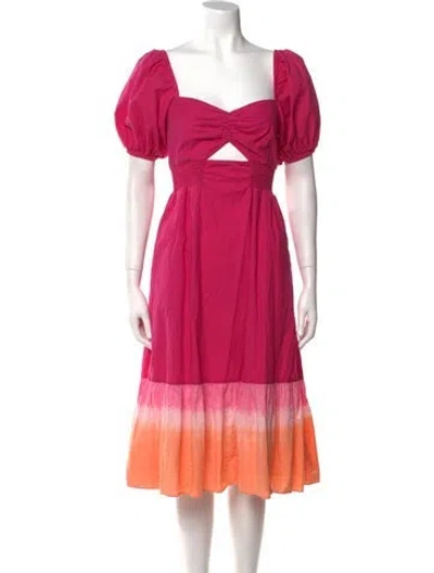 Pre-owned Sachin & Babi Square Neckline Midi Length Dress In Pink