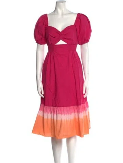 Pre-owned Sachin & Babi Square Neckline Midi Length Dress In Pink