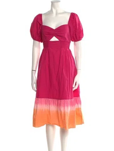 Pre-owned Sachin & Babi Square Neckline Midi Length Dress In Pink