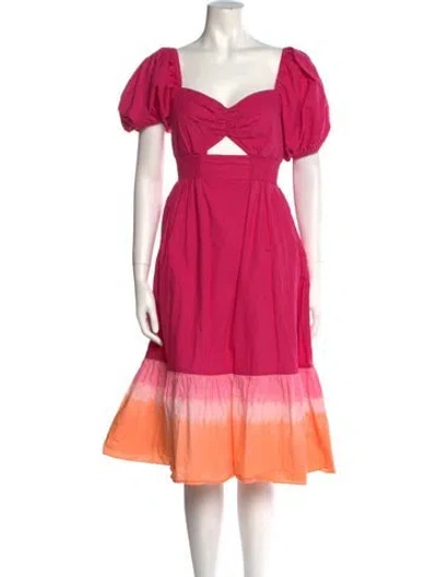 Pre-owned Sachin & Babi Square Neckline Midi Length Dress In Pink