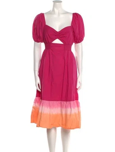 Pre-owned Sachin & Babi Square Neckline Midi Length Dress In Pink
