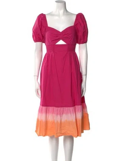 Pre-owned Sachin & Babi Square Neckline Midi Length Dress In Pink