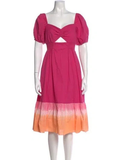 Pre-owned Sachin & Babi Square Neckline Midi Length Dress In Pink