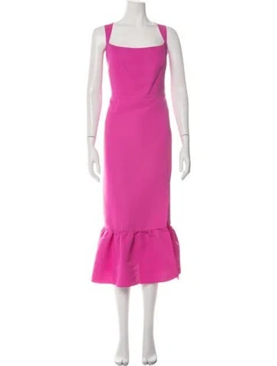 Pre-owned Sachin & Babi Square Neckline Midi Length Dress In Pink