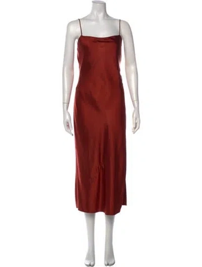 Pre-owned Sachin & Babi Square Neckline Midi Length Dress In Red