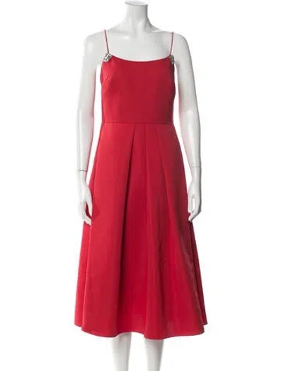 Pre-owned Sachin & Babi Square Neckline Midi Length Dress In Red