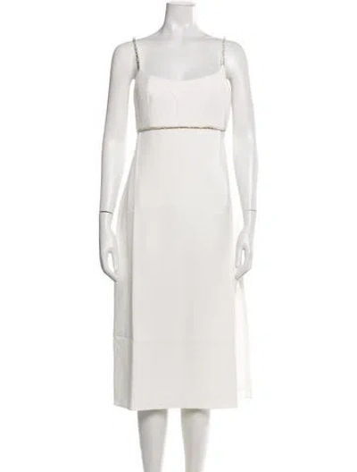 Pre-owned Sachin & Babi Square Neckline Midi Length Dress In White