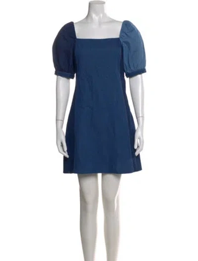 Pre-owned Sachin & Babi Square Neckline Mini Dress In Blue
