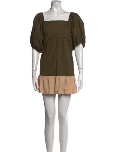 Pre-owned Sachin & Babi Square Neckline Mini Dress In Green
