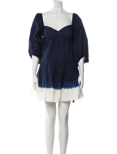 Pre-owned Sachin & Babi Square Neckline Mini Dress W/ Tags In Blue